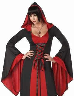 Deluxe Hooded Black/Red Robe - Plus Size -Gemmy Sales C1703detailz 61181.1630438116