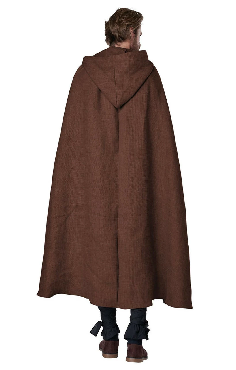 Brown Hooded Cloak Mens Costume 4 Brown Hooded Cloak Mens Costume - Image 2