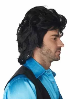 Full House Mullet Black Wig -Gemmy Sales CA7121208zside 71668.1619038419