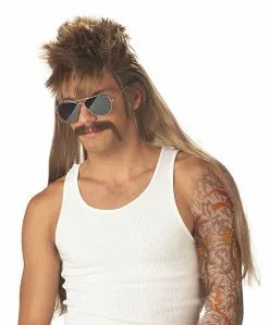 Mississippi Brown Wig & Moustache