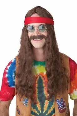 Hippie Man Wig & Mustache