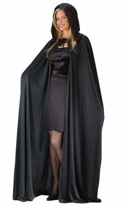 68" Hooded Black Cape