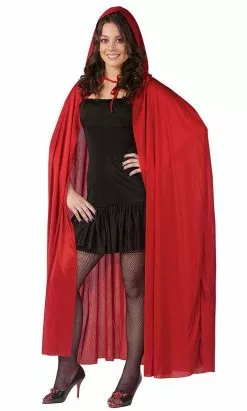 68" Hooded Red Cape