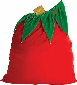 Santa Bag Velvet With Bells