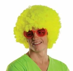 Neon Yellow Afro Wig