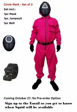 Squid Game 3 Piece Costume Set, Triangle Mask -Gemmy Sales SMQ1119CZ 17625.1635287283