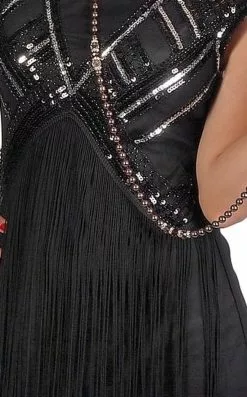Black Flapper Dress Fringed -Gemmy Sales WF2425Z 1 min 99226.1613506615
