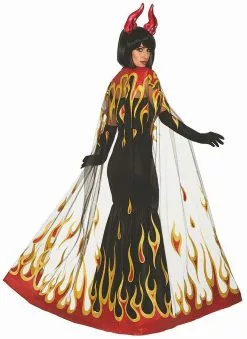 Devil Fire Cape Woman Costume