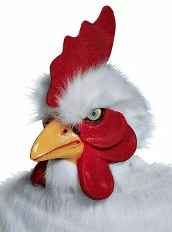 White/Red Rooster Mask