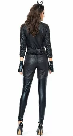Miraculous Cat Woman Leather Like Jumpsuit -Gemmy Sales media 03792.1600359846