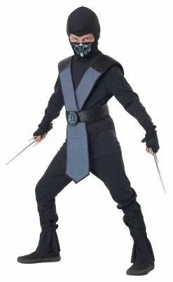Mortal Combat Dragon Blue Ninja Kids Costume