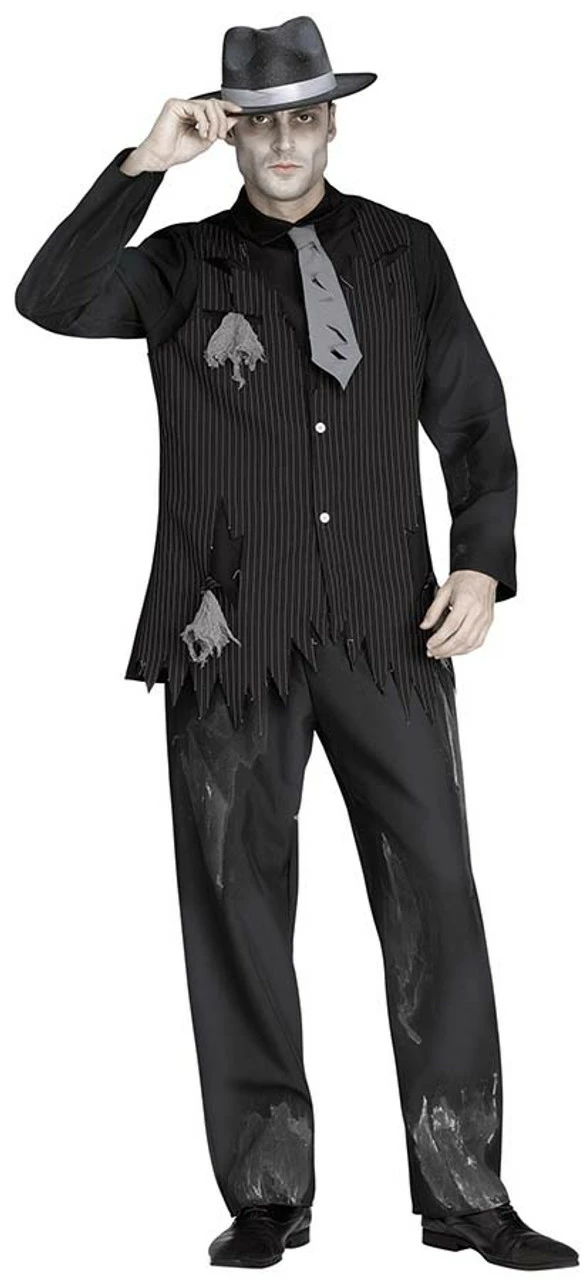 Ghostly Gangster Adult Costume 3 Ghostly Gangster Adult Costume