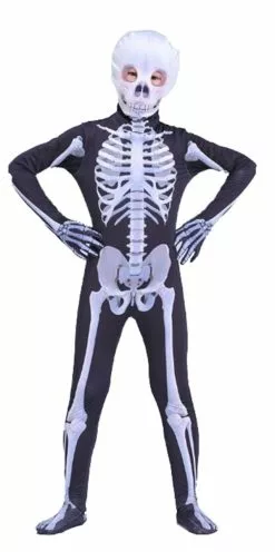 Skeleton Skinsuit With Hooded Mask Adults