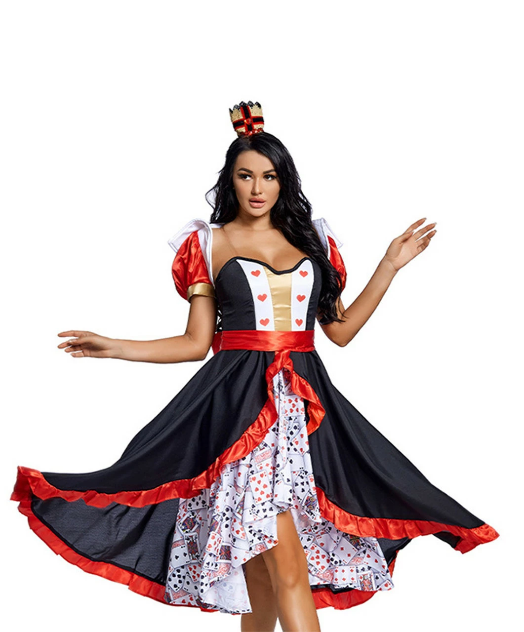 Red Queen Of Hearts Women Deluxe Premium Costume 5 Red Queen Of Hearts Women Deluxe Premium Costume - Image 3