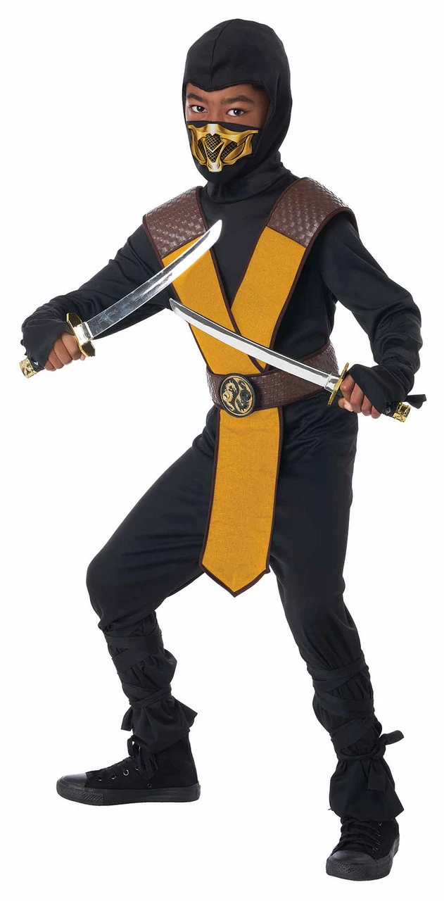 Mortal Combat Master Yellow Ninja Kids Costume 3 Mortal Combat Master Yellow Ninja Kids Costume