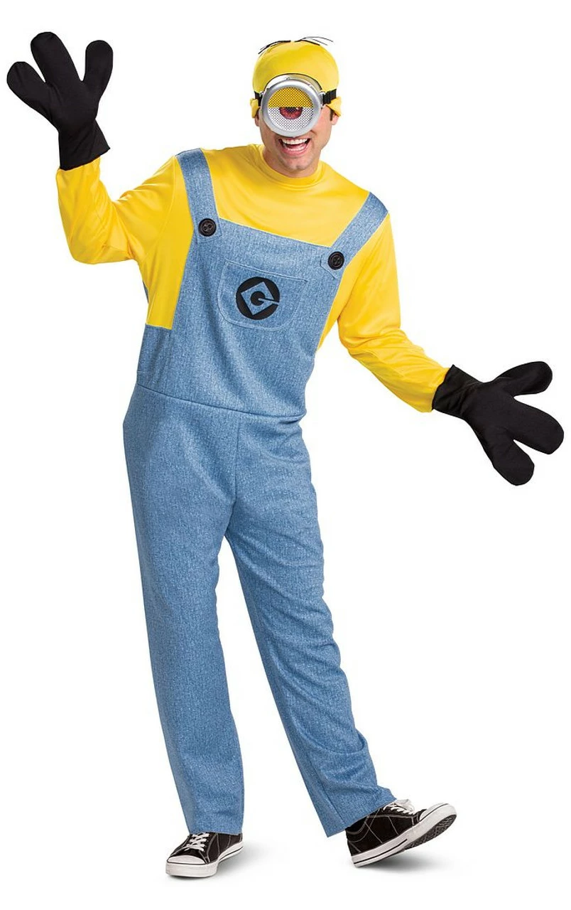 Minions Minion Stuart Deluxe Men Costume 3 Minions Minion Stuart Deluxe Men Costume
