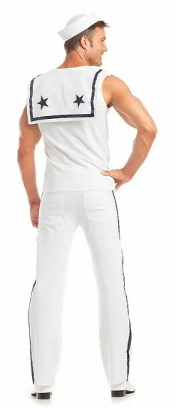 White Sailor Mens Costume -Gemmy Sales media 77114.1592311683