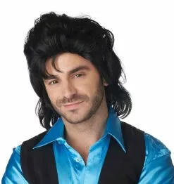Full House Mullet Black Wig