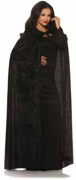 Cape Black Velvet With Collar Adult
