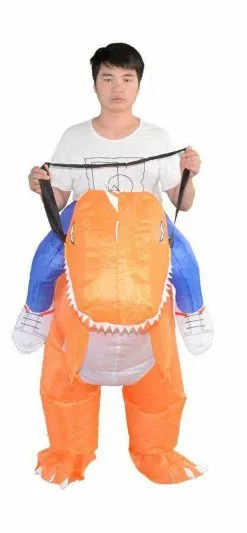 Inflatable Ride On Orange Dinosaur Costume For Adults -Gemmy Sales media 84690.1652376818