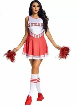 Cheerleader Red Women Costume