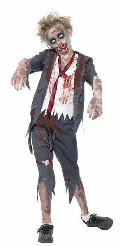 Zombie School Boy Costume Grey