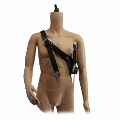 Black Leather Medieval Sword Frog - 63 Inches